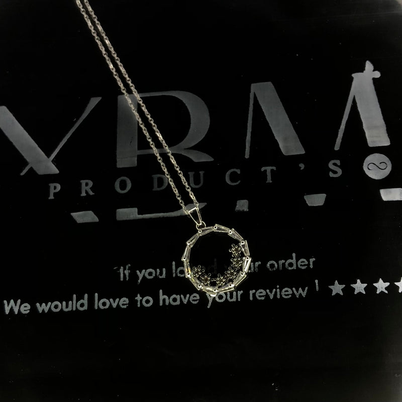 Round shape silver necklace