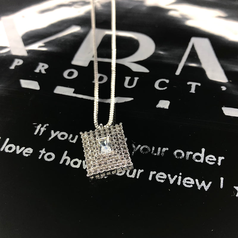 Square zircon stone pendant