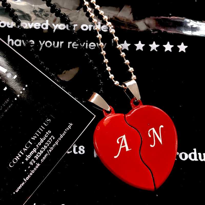 Engraved broken heart locket