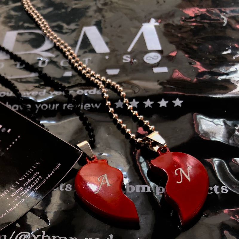 Engraved broken heart locket
