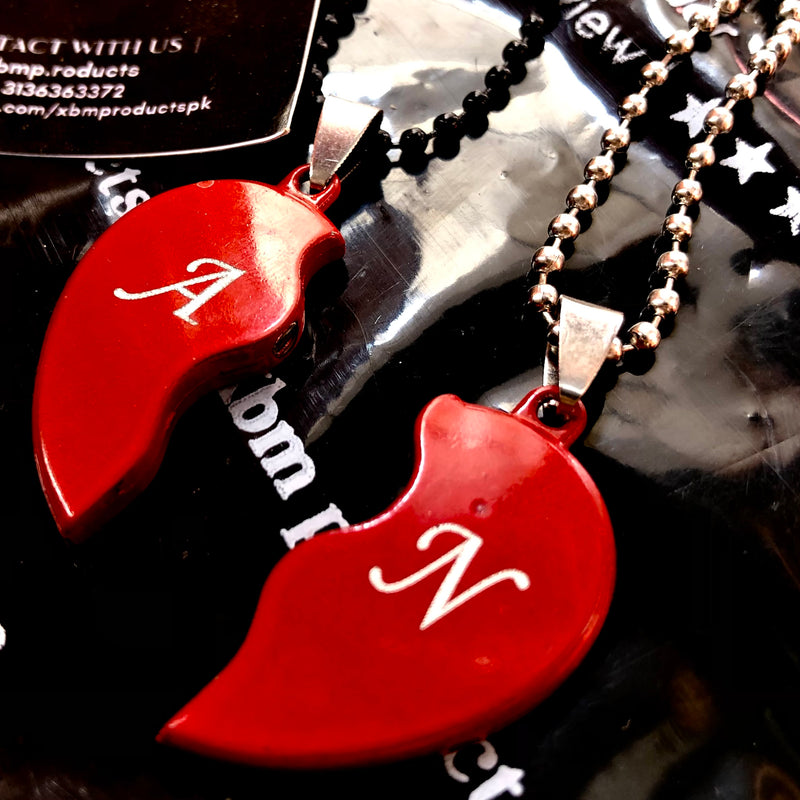 Engraved broken heart locket